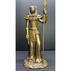 Egyptian Goddess Bastet Cat Statue Goddess Of Protection Health Pacific Gift 10"